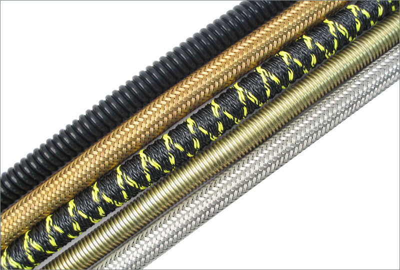 Braided flexible hose and conduits for aerospace applications